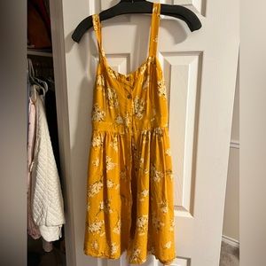 Madewell yellow mini silk dress